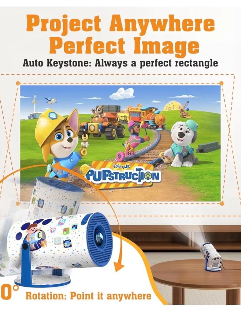 Kids Blue and White Projector with Gamepad - Brand Unspecified